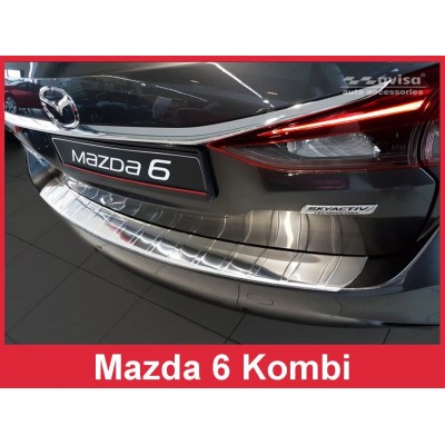 Edelstahl Ladekantenschutz für Mazda 6 Kombi passt auch für die Facelift-Version