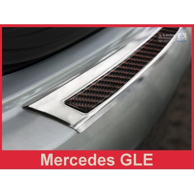 Edelstahl Carbon Ladekantenschutz Rot für Mercedes GLE C292 COUPE ab 2015 bis heute